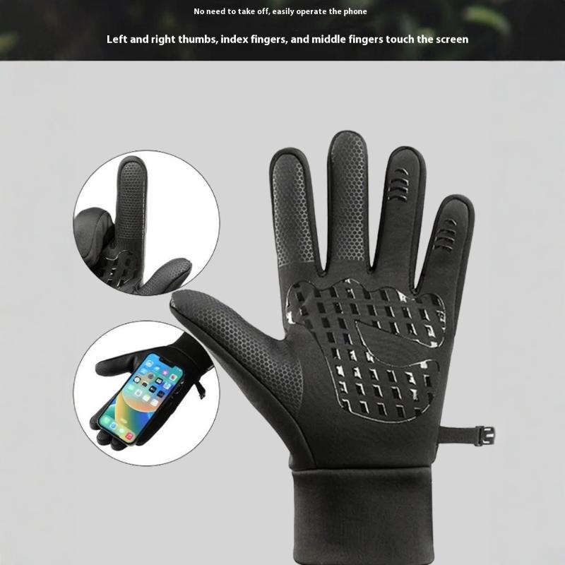 1 Pereche Mănuși de Iarnă Pentru Bărbați Femei - Mănușă Termică Impermeabilă Pentru Vreme Rece, Pentru Alergare Ciclism Cu Deget Tactil