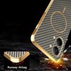 Carbon Fiber Texture Leather for Magsafe Case for Redmi Turbo 5 5Max 15 15C A5 Note 15 Pro Plus 14S 14Pro Plating Frame Cover