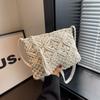 Damska pleciona torba z trawy Modny styl etniczny Torba na jedno ramię crossbody