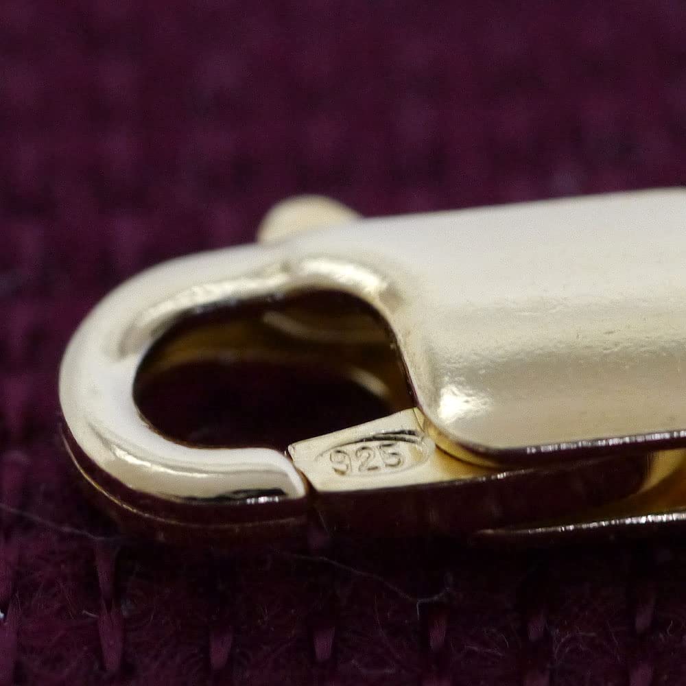 Silver One 24K Gold Plated Silver 925 Curb Chain Necklace for Men, C5 [Gold, 6-Facet Cut, 6mm Wide, 1.5mm Thick, 50cm Long] Made In Italy