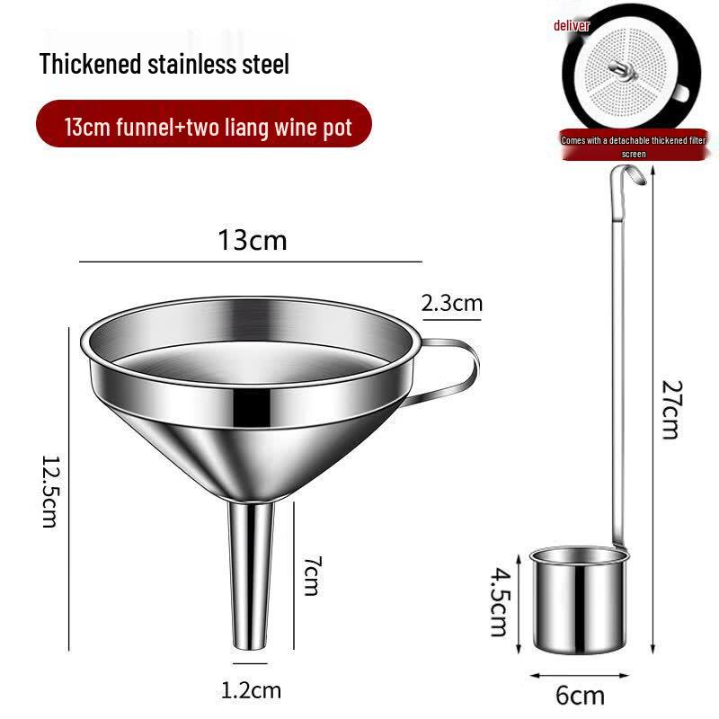 Ruhan Food Grade Stainless Steel Funnel & Wine Dispenser Set