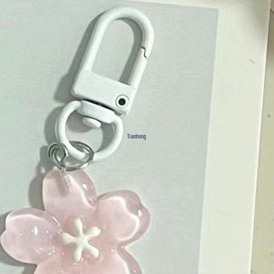 Sakura Gelee Haarspange & Schlüsselanhänger mit Blumenanhänger Set