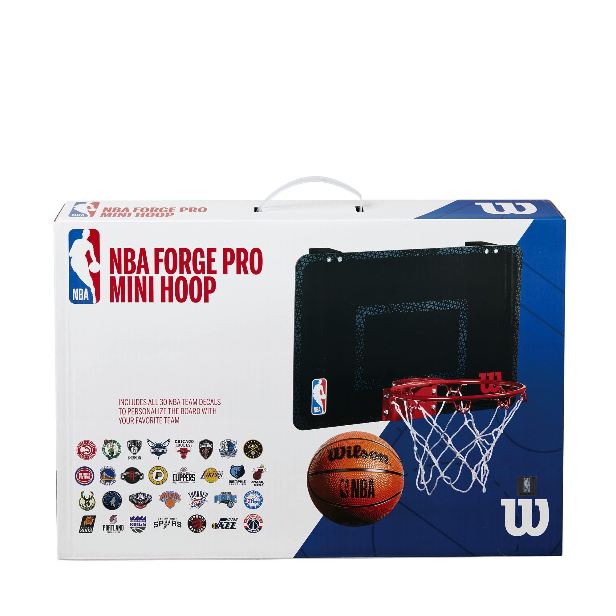 

Баскетбольное кольцо Wilson NBA FORGE TEAM MINI HOOP, 10,9 дюйма в высоту x 18,7 дюйма в ширину x 5,7 дюйма в диаметре, черное, WTBA3001FRGNBA