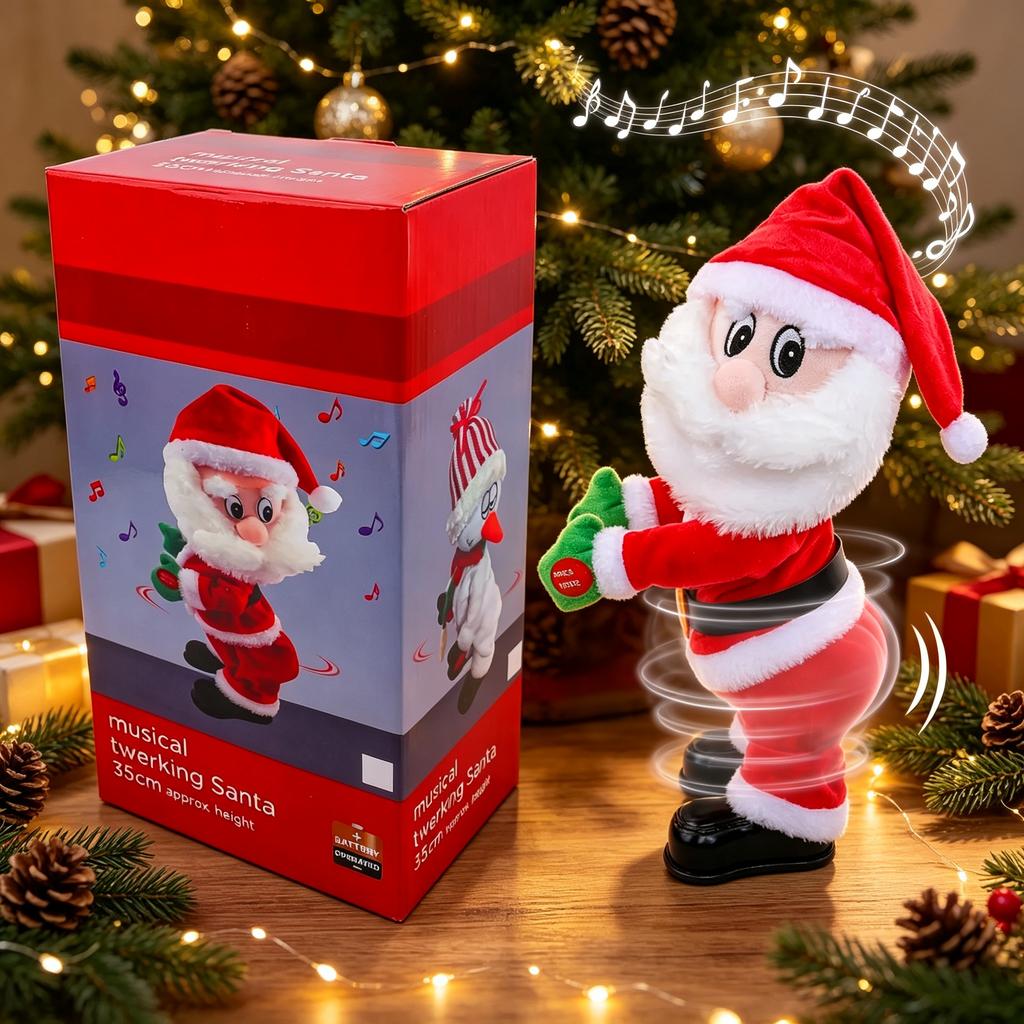 Electric Climbing Santa ClausUp and Down Animated Musical Christmas Figure for Holiday Home Party Xmas Tree Decor