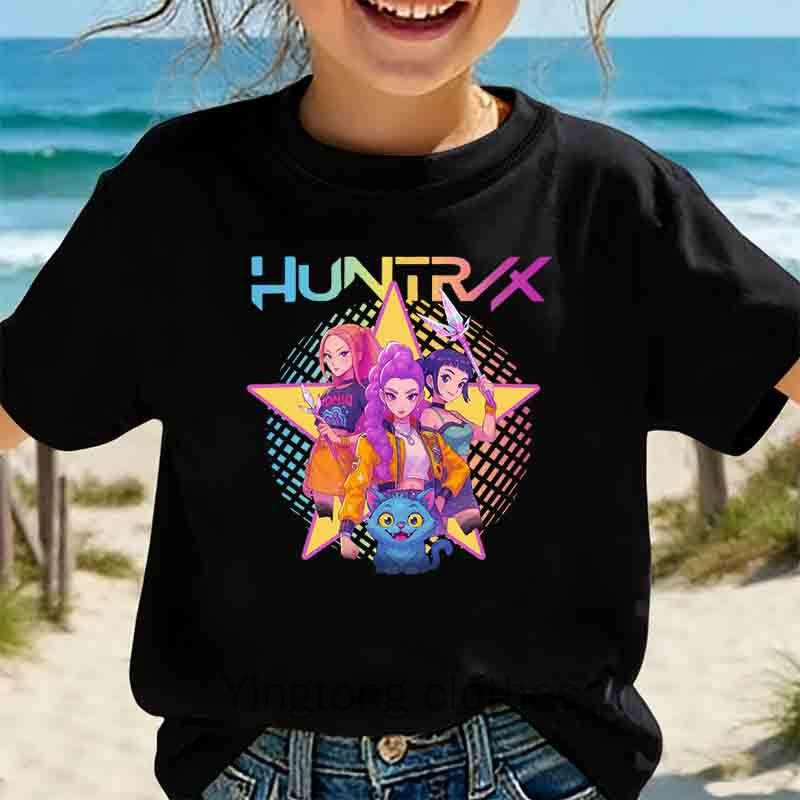 Print Short Sleeve T-Shirt Cute Cartoon Graphic Tee Kids Summer Casual Top