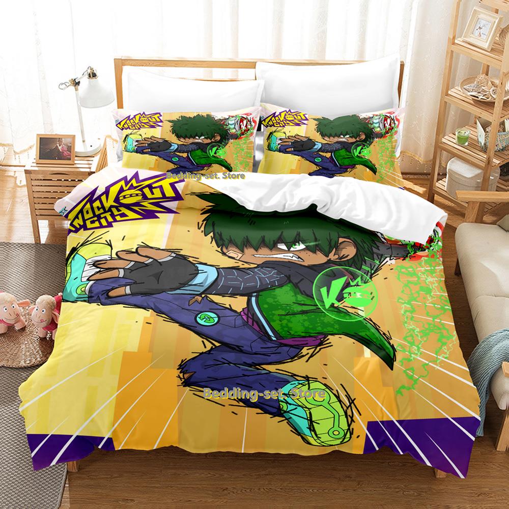 

Game Knockout City Bedding Set Single Twin Full Queen King Size Bed Set Adult Kid Bedroom Three-Piece Suits Anime Bed Sheet EU Single(135*200cm)3pcs
