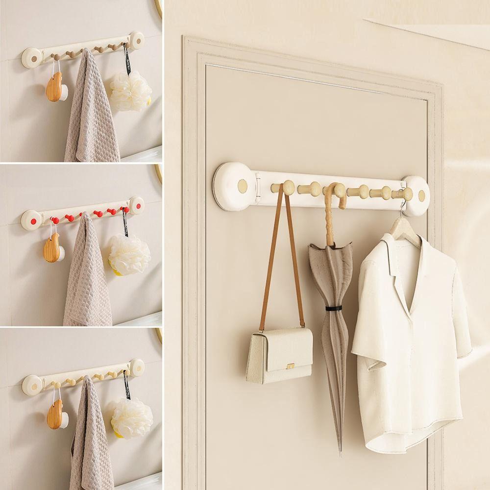 Multi-Purpose Storage Hooks 6 Hooks Bathroom Towel Rack Durable Kitchen Storage Hook  Accessories