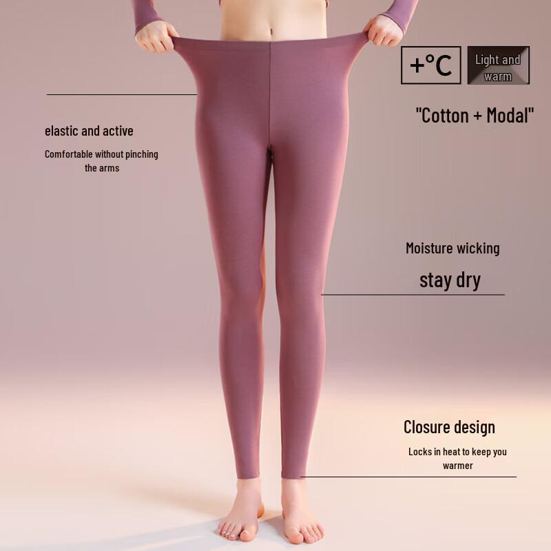 Leggings thermiques taille moyenne pour femme en mélange de modal