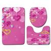 Romantic Valentine'S Day Bathroom Toilet Floor Mat 3-Piece Set