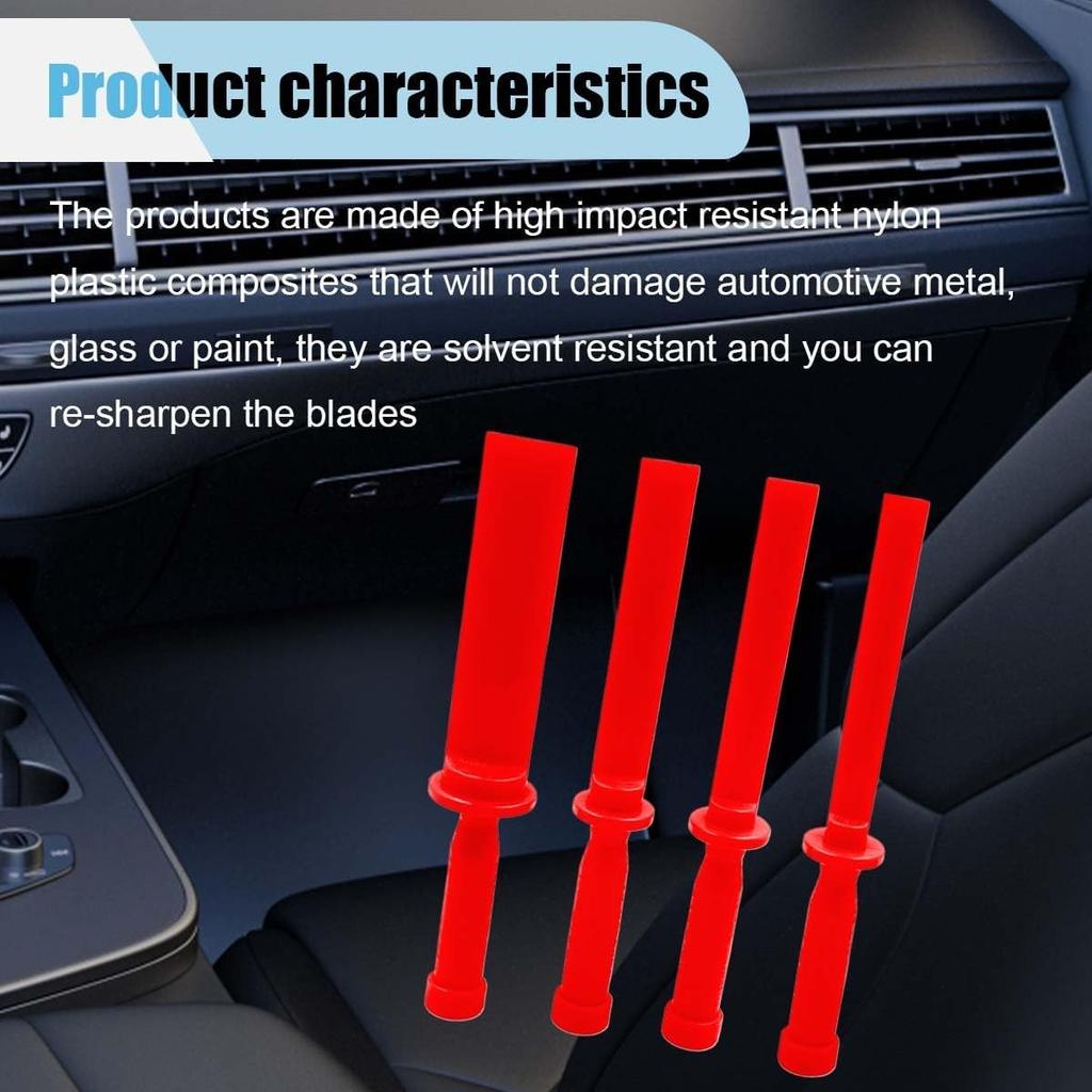 4PCS Plastic Chisel Scraper Set, Non-Marring Plastic Scraper Tools, Safe Chi