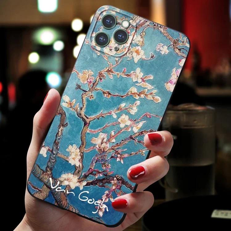 Coque de téléphone Peinture à l'huile Art Drôle pour iPhone 17 16 15 14 13 12 11 Pro Max Mini SE 7 8 Plus Air Rétro Résistant aux Chocs Coque Souple