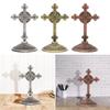 Cross Figurine Religious Art Piece Zinc Alloy Tabletop Decoration for Home And Office
