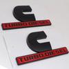 2Pc Set Compatible with Cummin Turbo Emblems for 2500 3500 Fender Badges (Black Red)