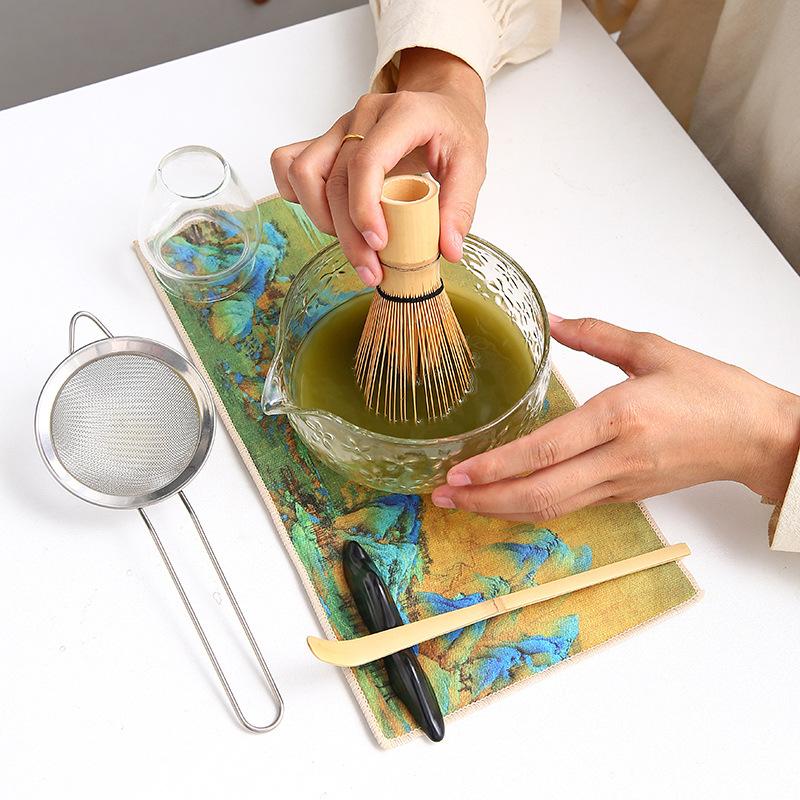 Japanese-style Glass Matcha Set, Matcha Bowl, Two-piece, Transparent, Tea Set, Matcha Whisking Tools, Tea Accessories, Gift