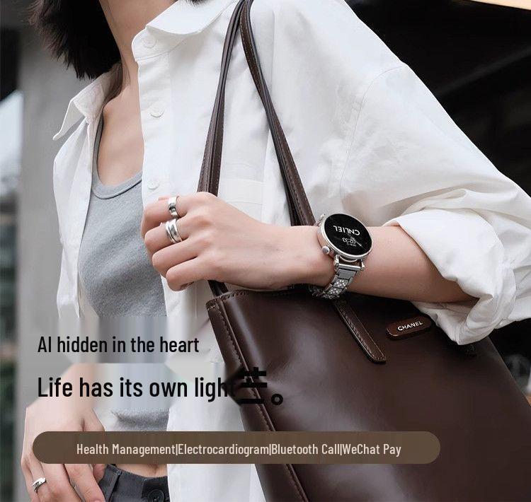 Damen-Smartwatch 2025: Bluetooth-Anrufe, Multifunktional mit Herzfrequenzmesser für Smartphone und Laufen.