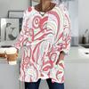 Plus Size Ladies V Neck Long Sleeve Blouse Soft Loose Tops For Daily Shopping And Indoor Relaxation