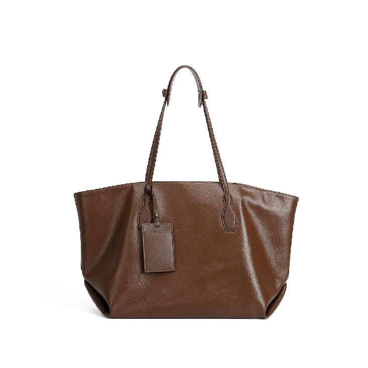 Натуральная Кожа Внешняя Торговля Большая Сумка Осень Зима Новая Большая Вместимость Верхний Слой Кожа КРС Растительного Дубления Сумка-Тоут