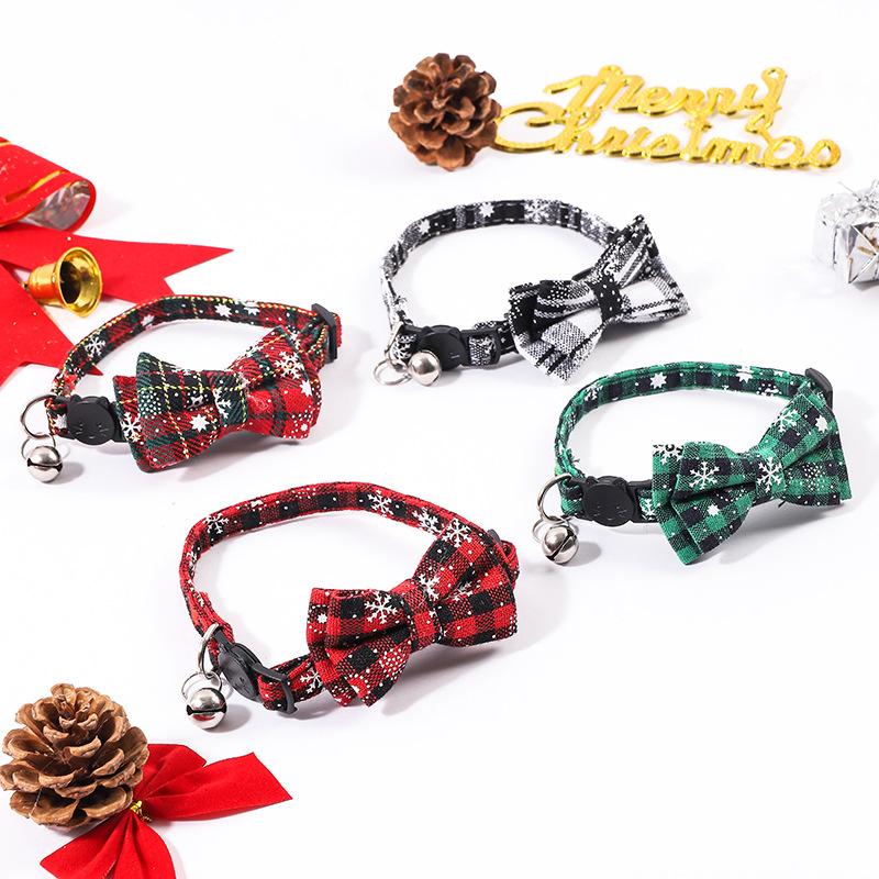 Christmas Series Pet Collar Snowflake Bow Dog Collar Cat Collar Cat Strap