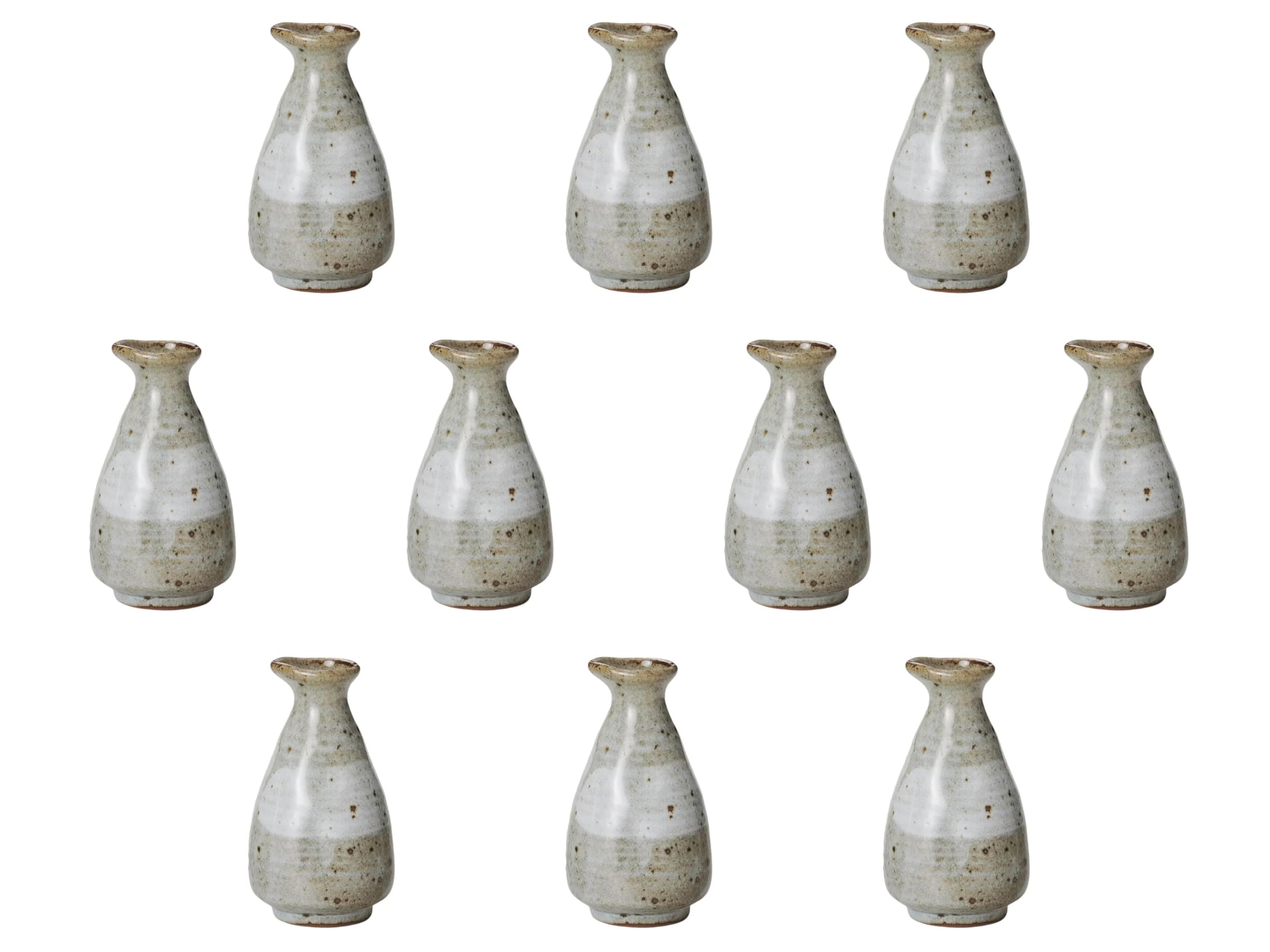 

Набор из 10 маленьких бутылок для саке Карацу с матовым покрытием Sake Bottles Setomonohonpo [7×12см (180 куб.см)]