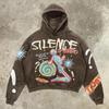 Street Trendy Brand Skull Pullover Sweater Digital Printing Casual Loose Hooded Sweater