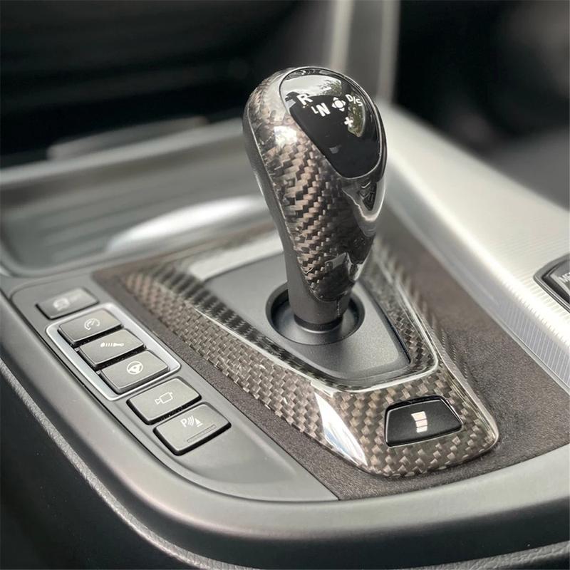 A87Q-Carbon Fiber Car Center Console Shift Knob Panel Cover for BMW M3 F80 M4 F82 F83 RHD