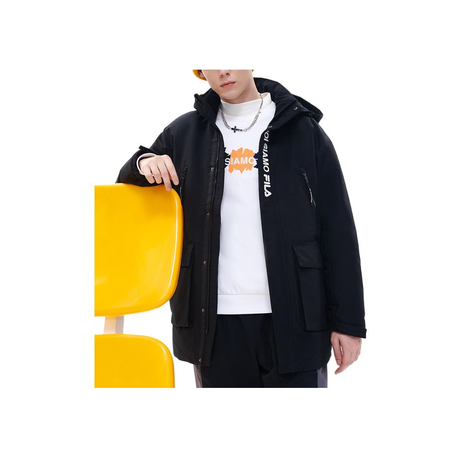 Fila Fusion Multi-Pocket Hooded Parka Down Jacket Men Outerwear Deep-Black T11M141905F-BK