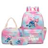 Cartoon Animation Schoolbag Large Capacity Primary And Secondary School Students Backpack Meal Bag Pencil Bag Three-Piece Set