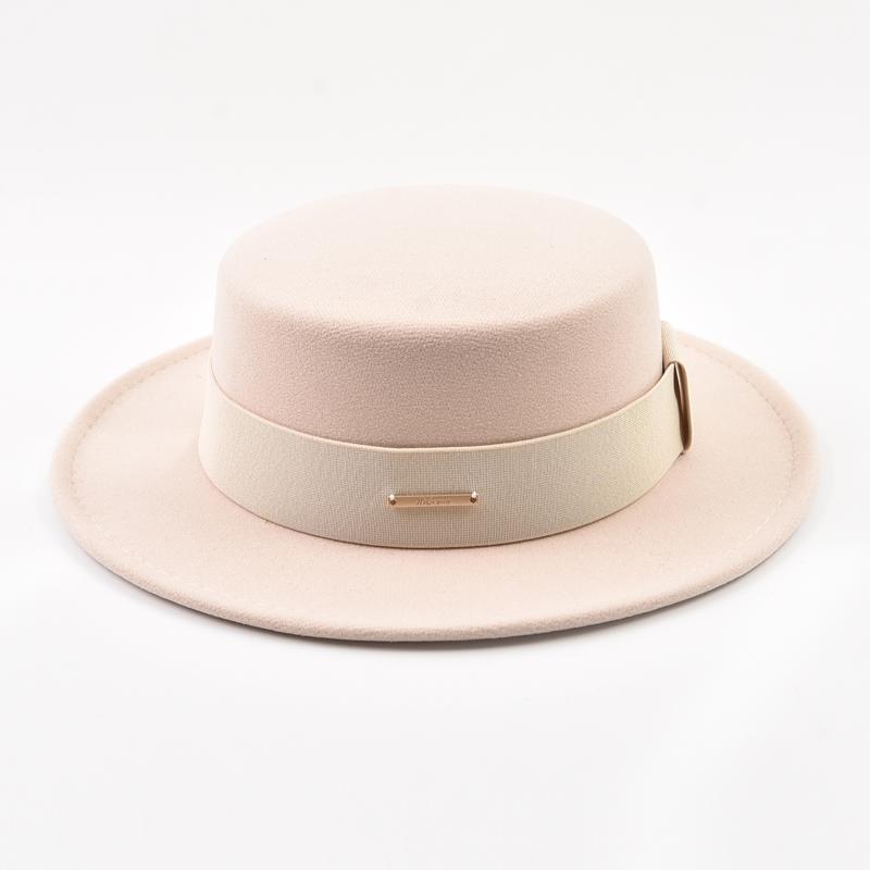 

Fedora Hats for Women Flat Top Fashion Elegant Bowler Dress Caps Panama Church Wedding Ribbon Band Hat Men Felt Jazz Hat 56-58cm