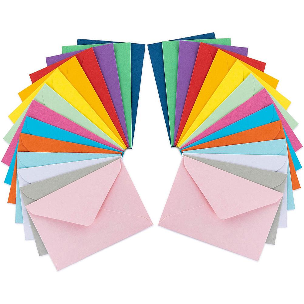 50 Pcs Bright Color Mini Envelopes Simple Storage Bag For Cards Invitations Letters Coins Earrings Tiny Accessories