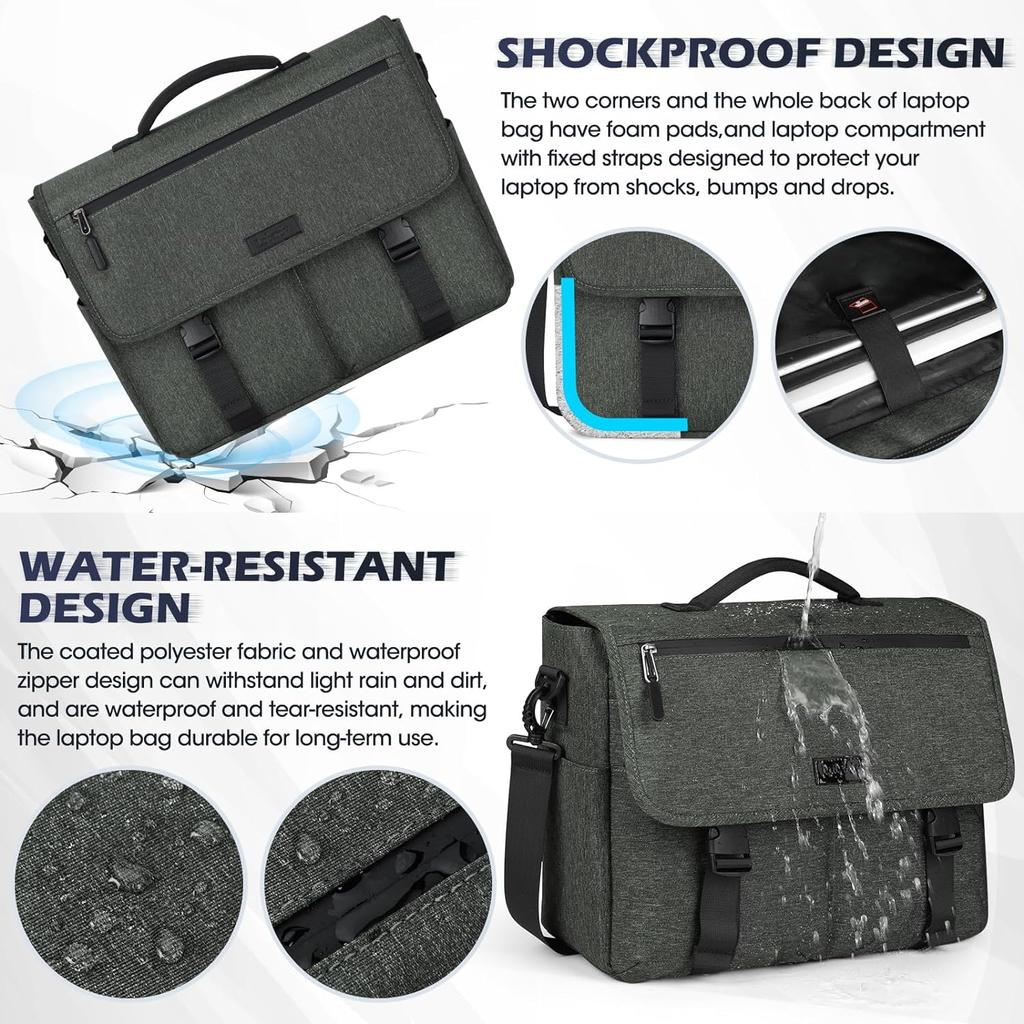 Laptop Briefcases for Men 15.6 Inch Laptop Bag Water Resistant Computer Bag Lightweight Shoulder Satchel Bags