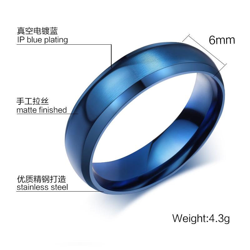 Mode Edelstahl Blaue Farbe Die Ringe für Männer und Frauen Fingerring Schmuck