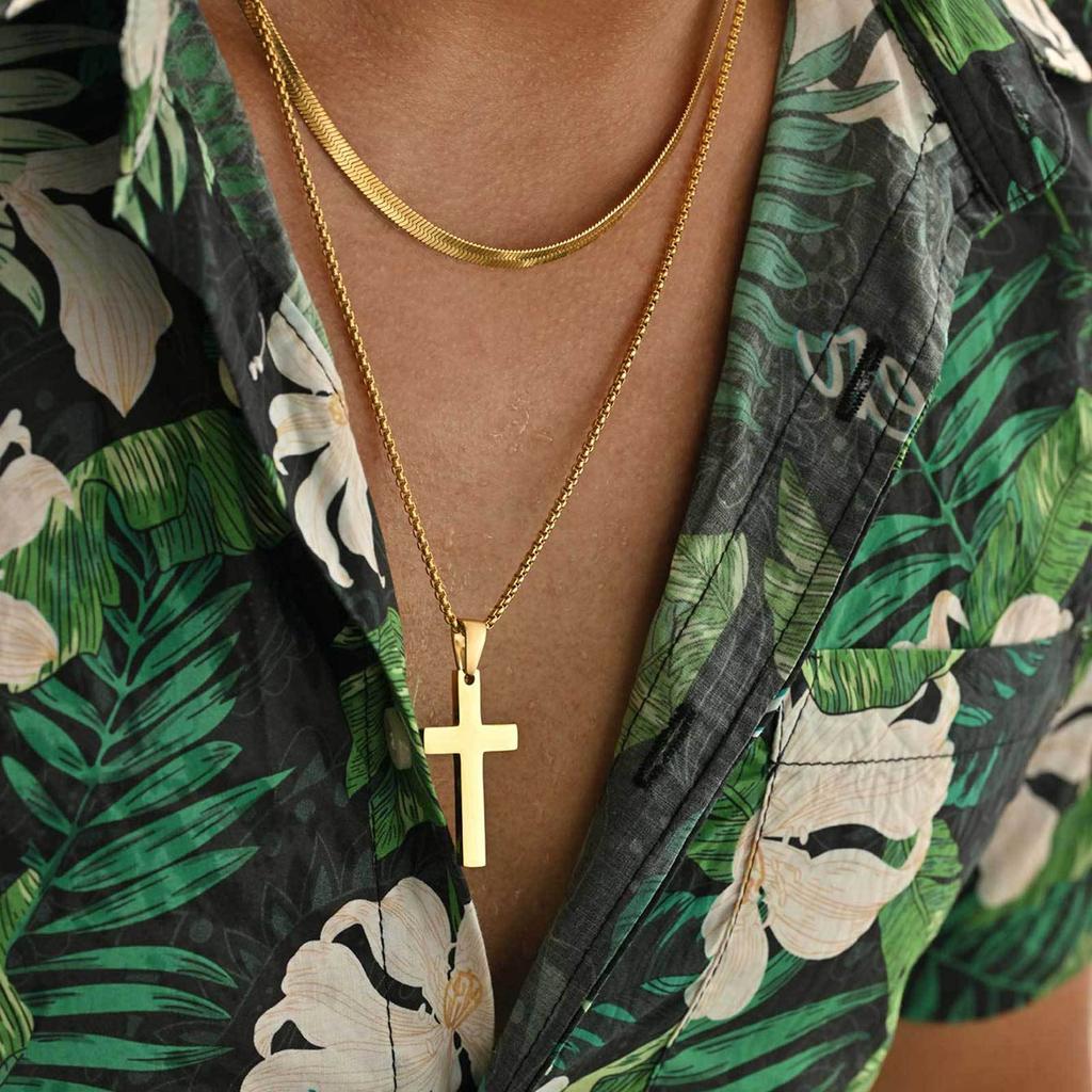 Stainless Steel Cross Pendant Necklace Men'S Foreign Trade Jewelry Accessories Pn-570