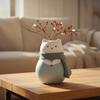 1/2 Stück Keramik Katze Blumenvase Moderne Kätzchen Blumen Stifthalter Behälter Haus Büro Tischmittelstück Dekorativer Blumenpflanzen Vasen