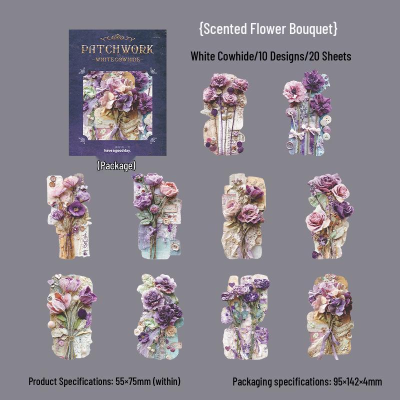 Beautiful Day Retro Floral Collage Journal Stickers Pack - 6 Styles