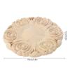 4 szt. 10 cm Okrągły Kształt Aplikacja Rzeźbiona w Drewnie do Dekoracji Mebli Domowych, Szafek, Ornament