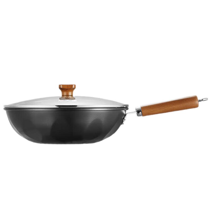 COOKER KING Zhen Zuan 32cm Fine Iron Wok with Lid