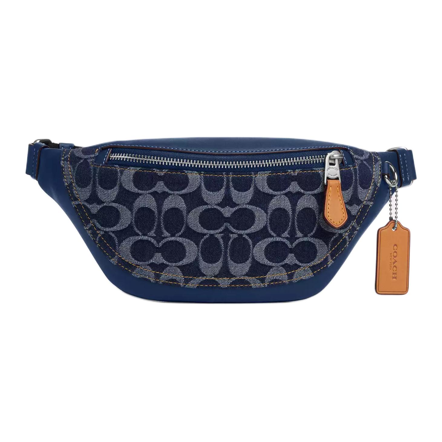 

Coach Warren 29 Brand Print Zipper Closure Cotton Crossbody Waist Bag Large Men bags Blue CY886-SVXR9 Basic Set (Bag+Dust Bag)