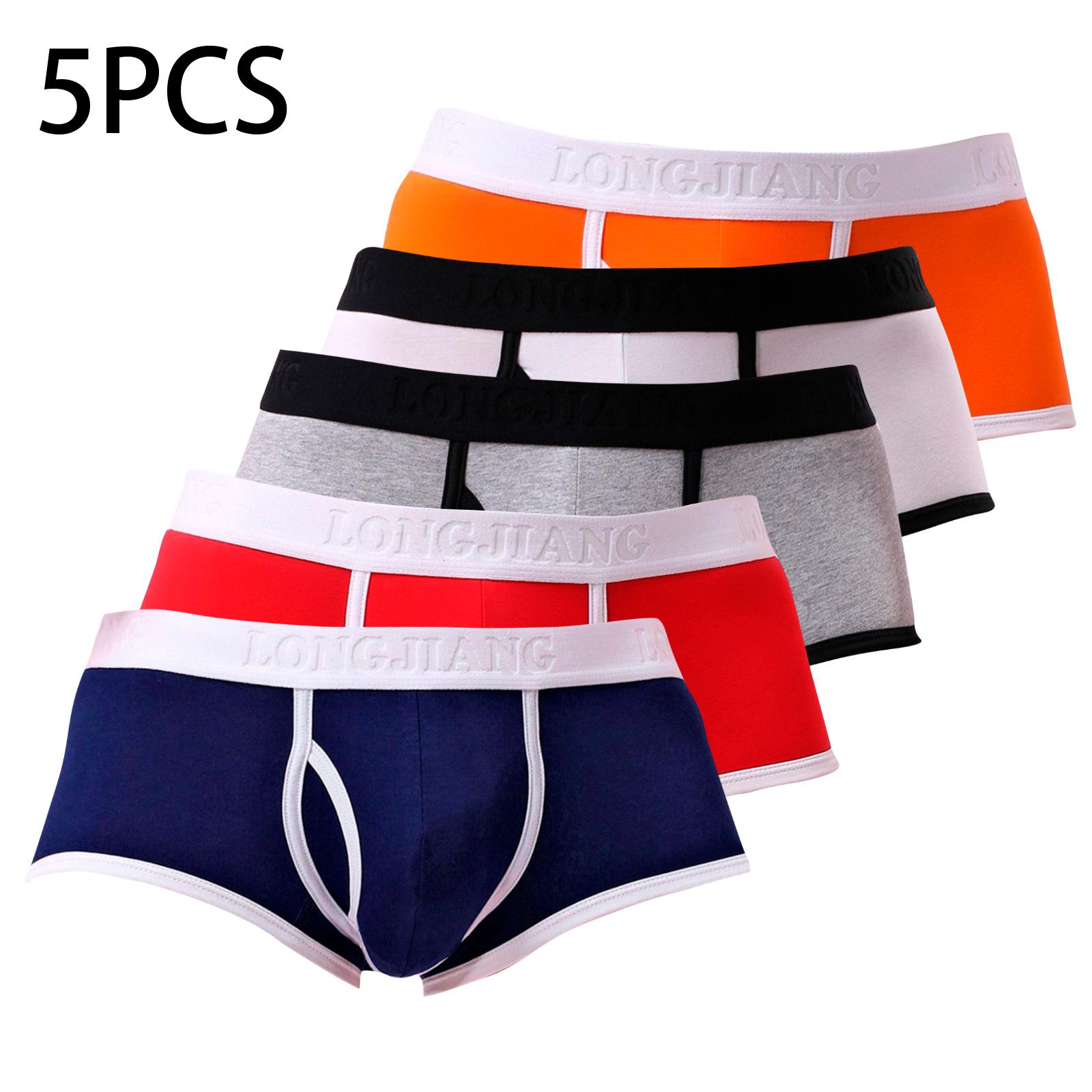 

1/5 шт., сексуальное мужское однотонное дышащее нижнее белье, трусы с выпуклым мешком, шорты, трусы M/5PCS