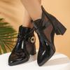 New Women Sandals New Summer Sexy Short Chunky High Heels Spring Sandals Mesh Ankle Boots Pointed Toes High Heels Shoes Women