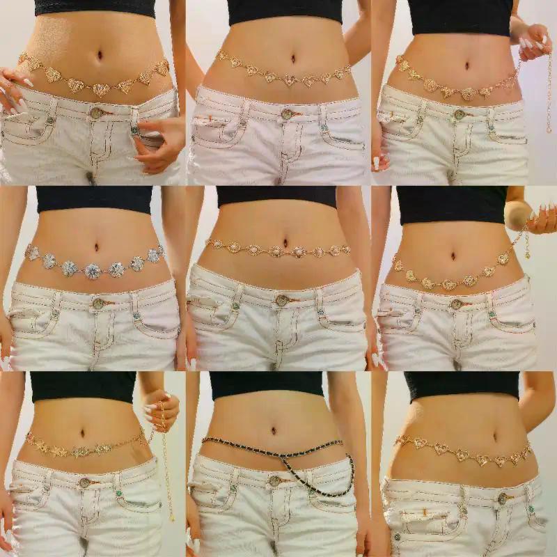 Vintage Oval Craved Metal Waist Chain For Women Retro Style Exquisite Gold Color Plated Belt Chains Fashion Body Jewelry Gifts