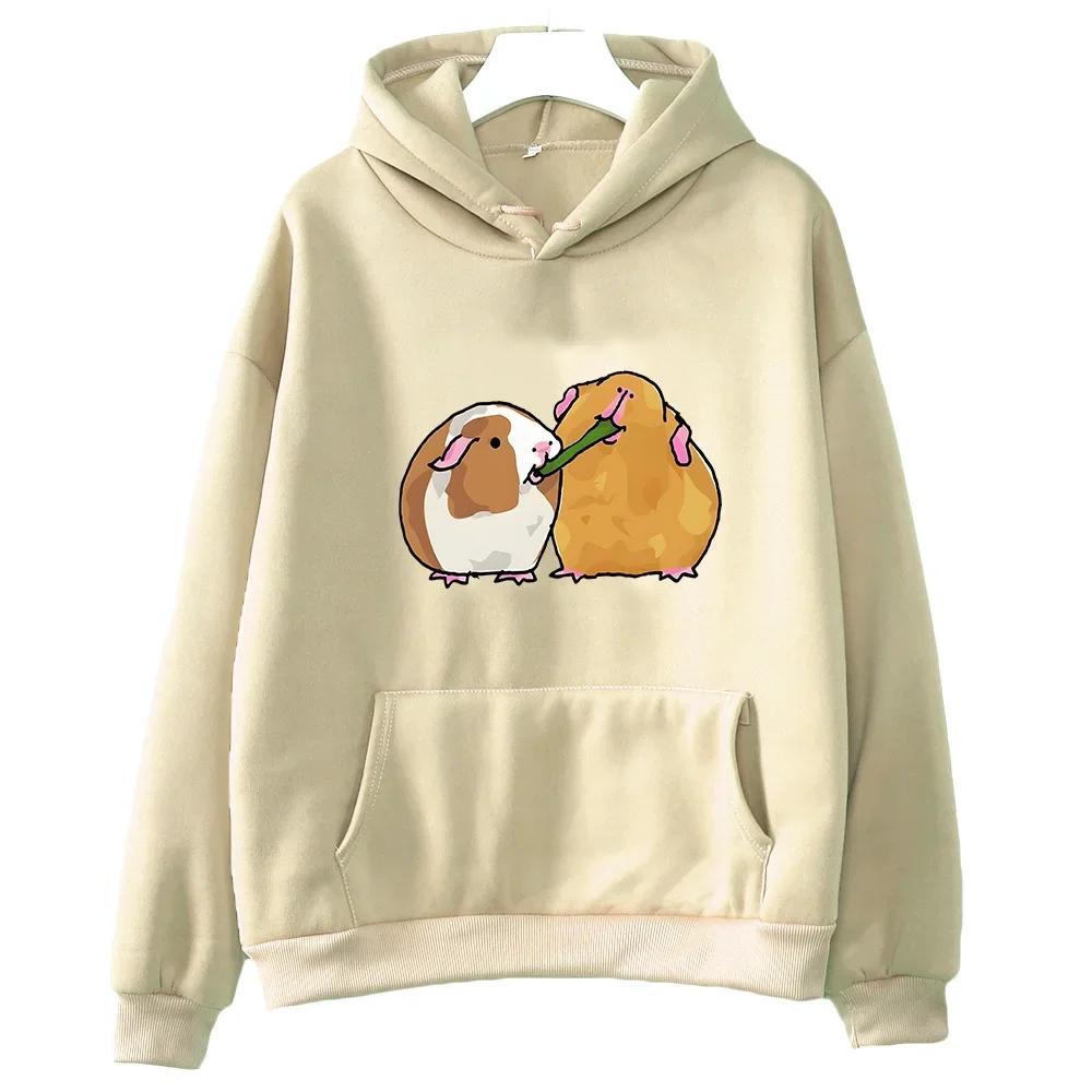 Guinea Pig Printing Hoodie Cute Kawaii Animal Clothes Autumn Fleece Hoodie Men Sweatshirt Slight Long Sleeve Tops