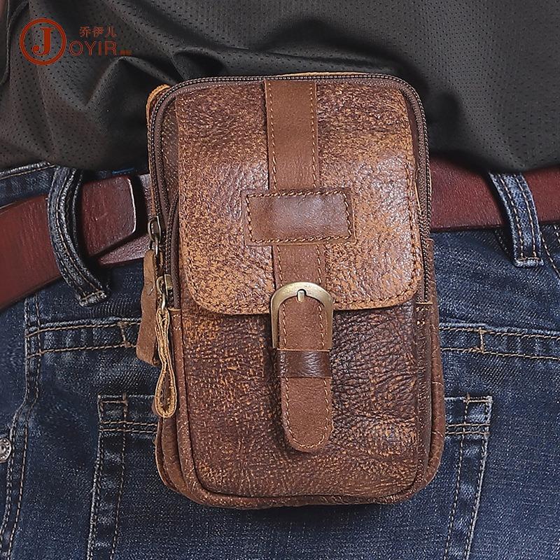 Hot-selling retro men's leather outdoor fanny pack casual multi-functional bag first layer cowhide men's bag mobile phone bag