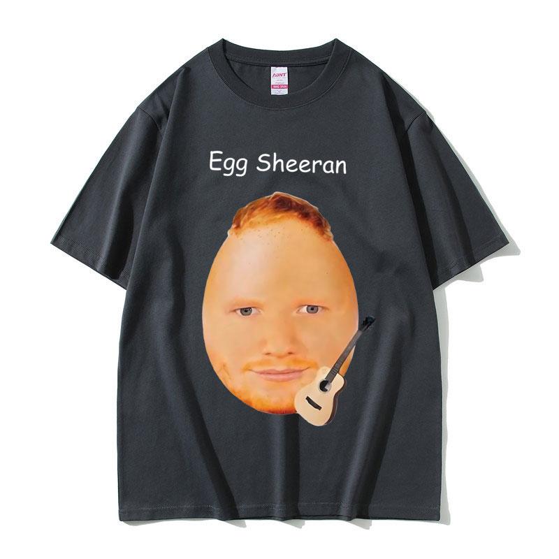 Egg Ed Sheeran Funny Meme T-shirt for Men and Women, Fashionable and Casual, Oversized Cotton Round-neck Short-sleeved
