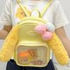 Cake cake backpack commuter bag transparent layer shoulder bag student bag new large capacity cartoon schoolbag