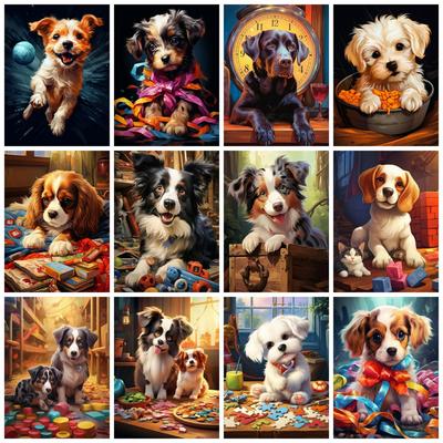 Diamond Painting Neu 2023 Hund Voll Quadratisch Rund Stickerei Mosaik Tier Cartoon Heimdekor