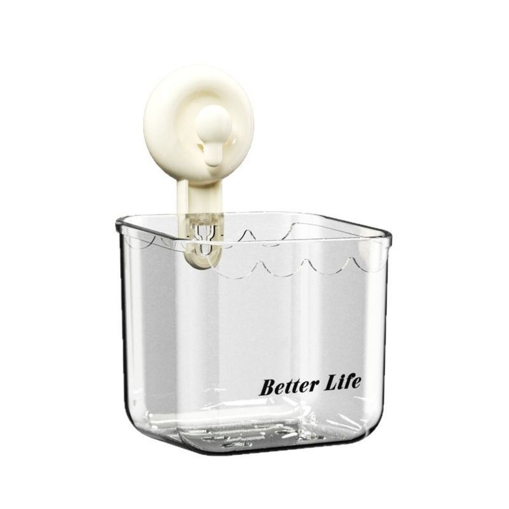 Transparent Suction Cup Storage Box Plastic Shower Storage Rack Kitchen Garlic Holder  Bathroom