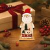 Holiday Desktop Decorations Nordic Style Wooden Christmas Ornaments, Cute Santa Claus/Snowman/Reindeer Window Display Props Figurine for