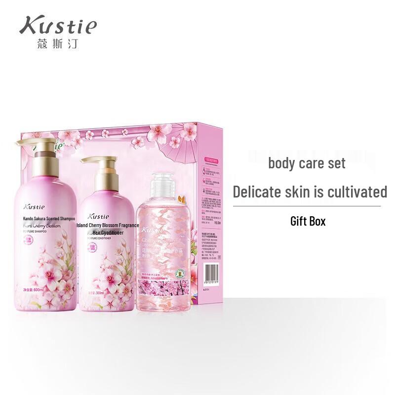 Kustie Thousand Island Sakura Scented Hair & Body Wash Gift Set