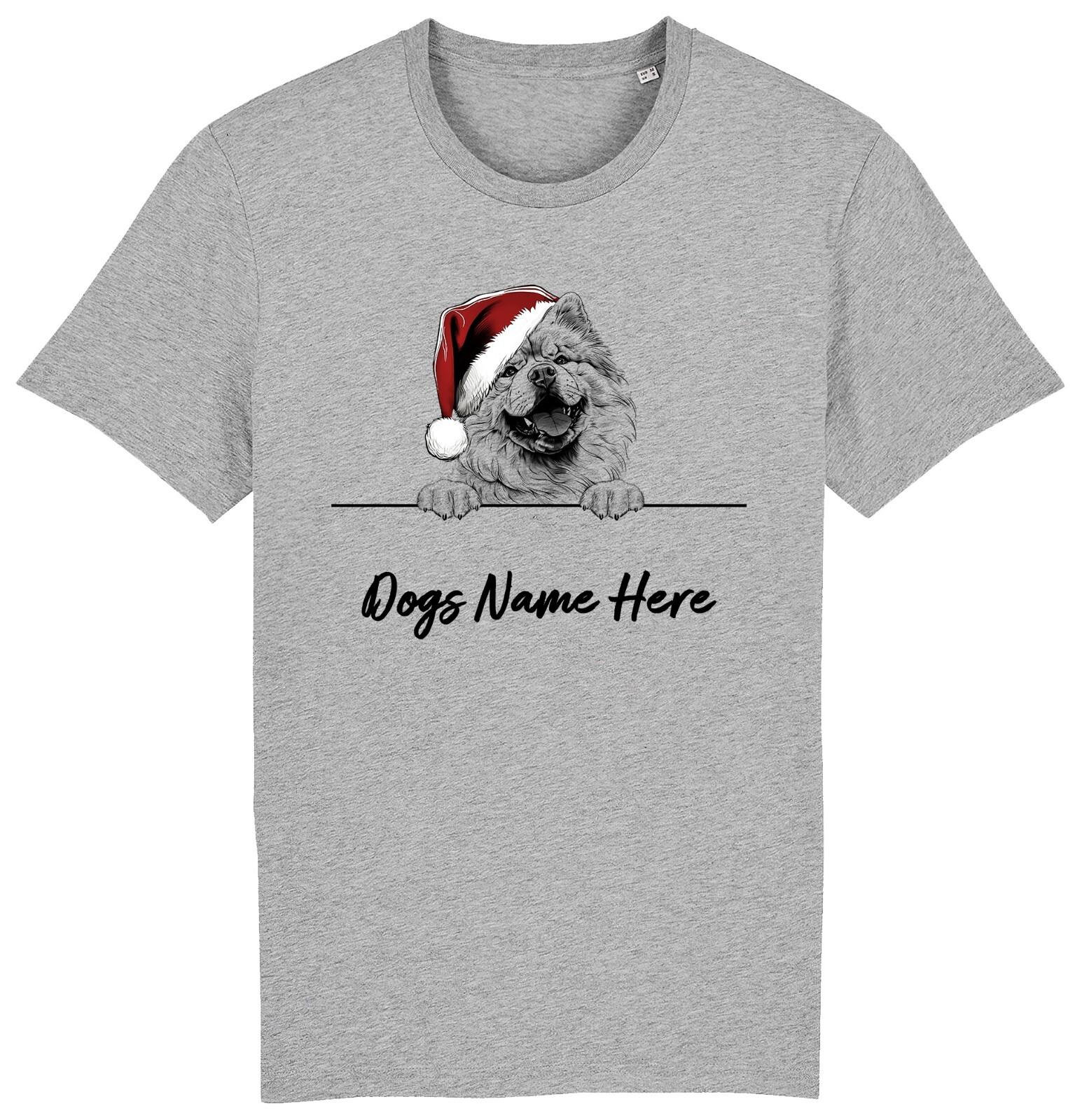 CHOW CHOW Personalised Christmas Dog T-Shirt Mens Womens Tees Top Mens Womens DogS Name Pet Gift S