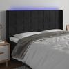Vidaxl Bed Headboard with LED, Black, 163X16X118/128 Cm, Velvet
